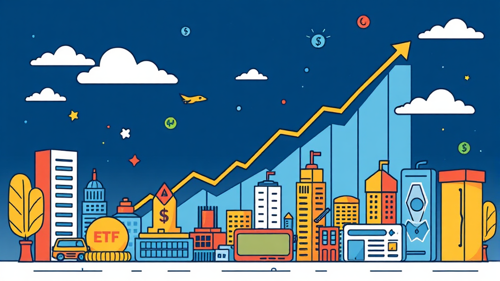 ETF 300조 시대 : 투자 전략 A to Z 4 국내 ETF 시장 성장 추세 분석 (cartoon 스타일)