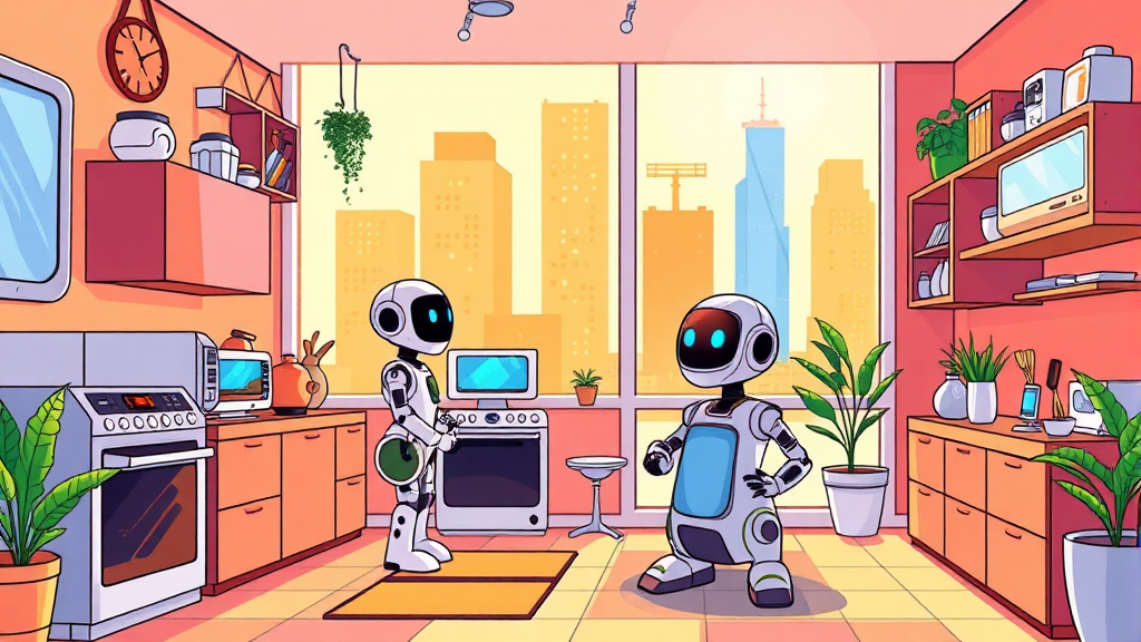 IT 및 과학 기술 발전 (cartoon 스타일)