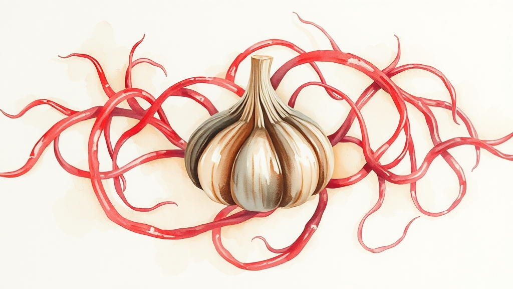 흑마늘진액 제품 소개 (watercolor 스타일)