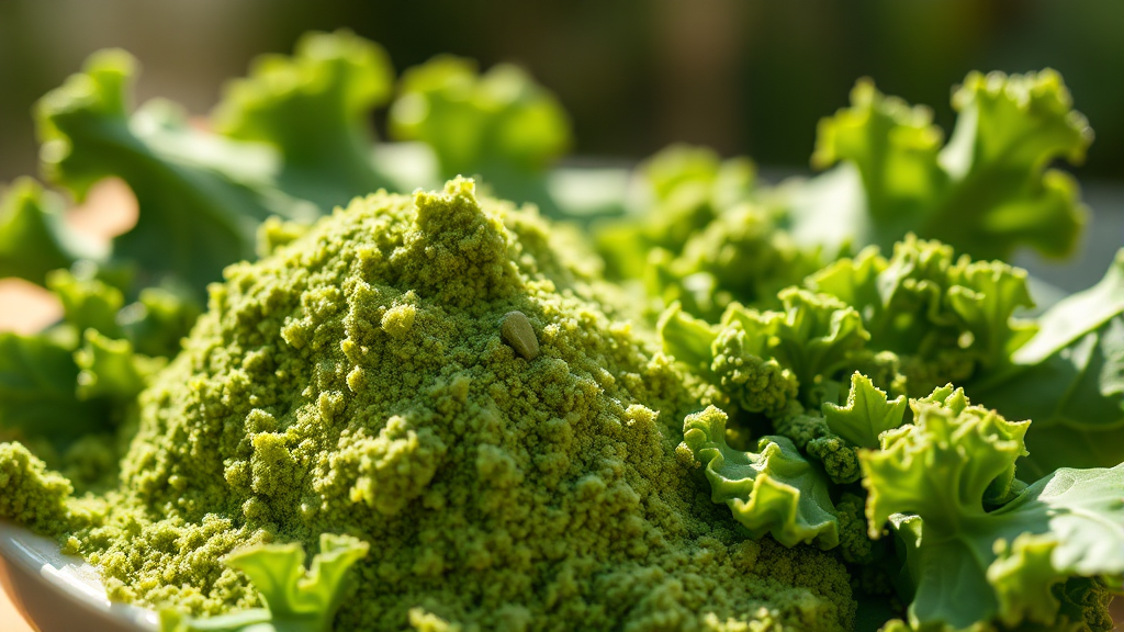 컬리케일 분말, 섭취 및 활용법 (realistic 스타일)