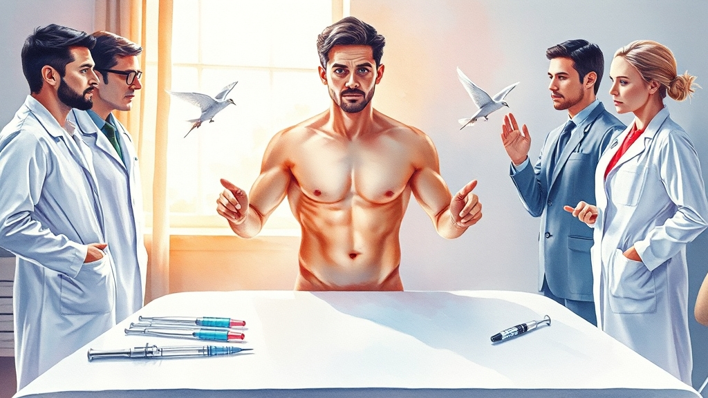 수술 vs 지방 흡입, 뭐가 좋을까? (watercolor 스타일)