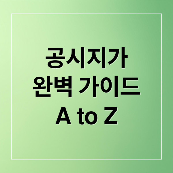 공시지가
완벽 가이드
A to Z (공시지가 조회 사이트)