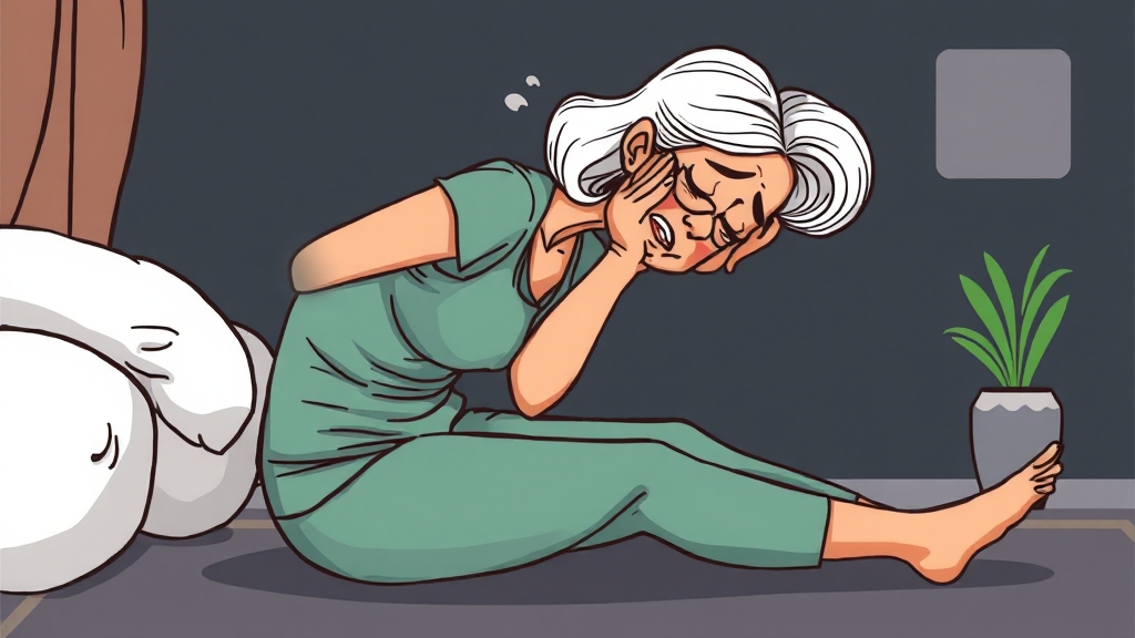 갱년기 관절통의 대표적인 증상 (cartoon 스타일)