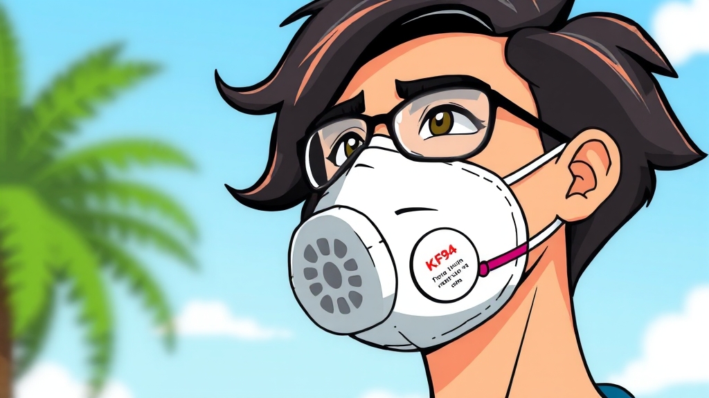 미세먼지 마스크 선택 및 착용법 (cartoon 스타일)