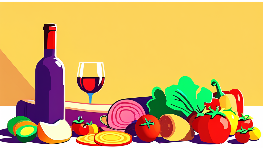 요리의 풍미를 더하는 레드와인 비니거 활용법 (cartoon 스타일)