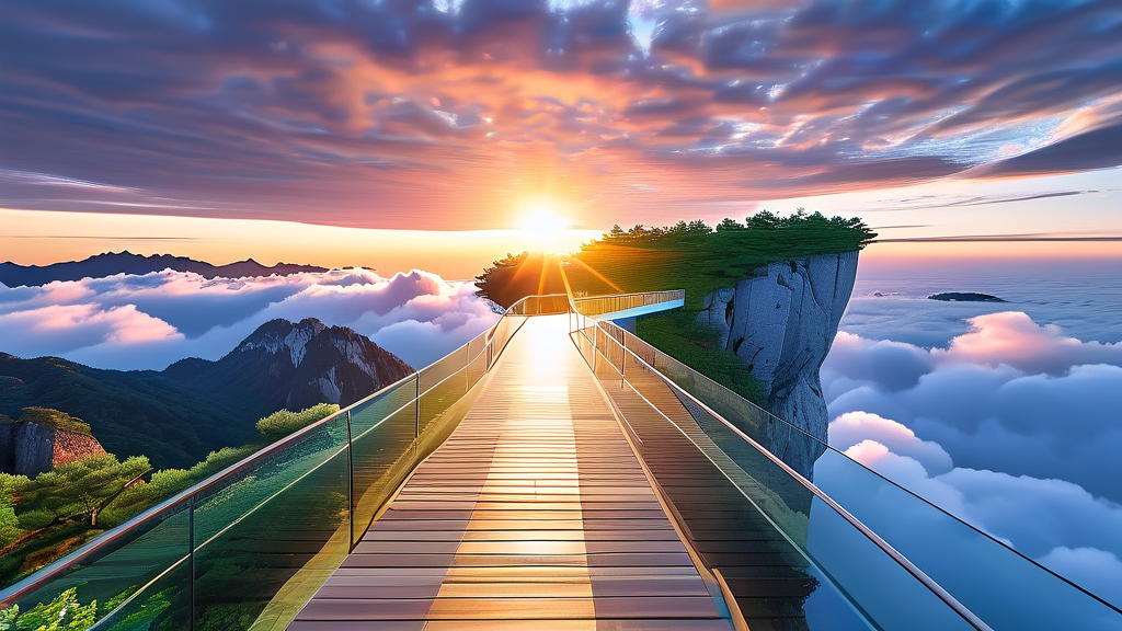 용마산 스카이워크, 서울의 숨은 보석 (realistic 스타일)