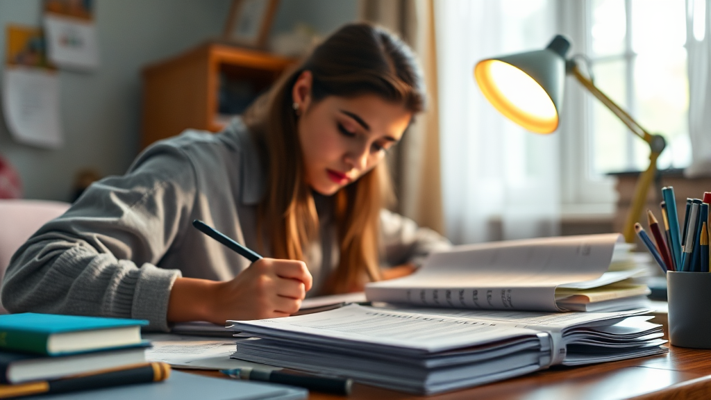 시험 준비 방법 및 전략 (realistic 스타일)