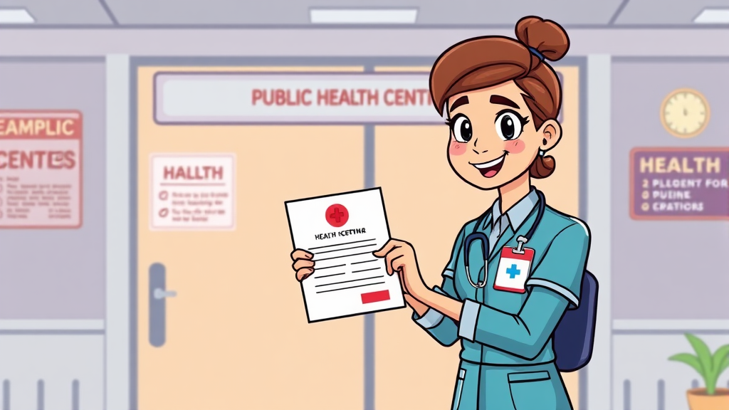 보건증 검사 결과 확인 및 발급 방법 (cartoon 스타일)