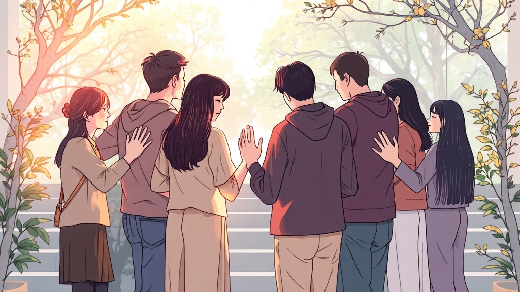 사회적 노력과 정책 지원 (illustration 스타일)