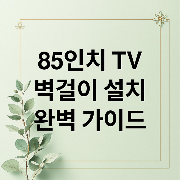 85인치 TV
벽걸이 설치
완벽 가이드 (85인치 벽걸이티비 설치 팁 노하우)