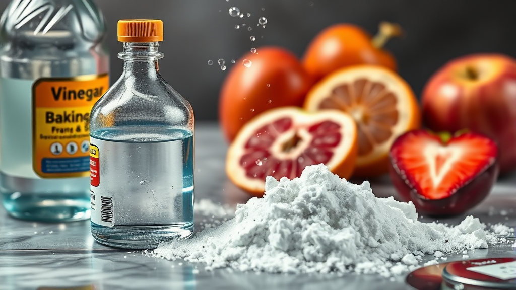 식초 활용 시 주의사항 및 올바른 사용법 (realistic 스타일)