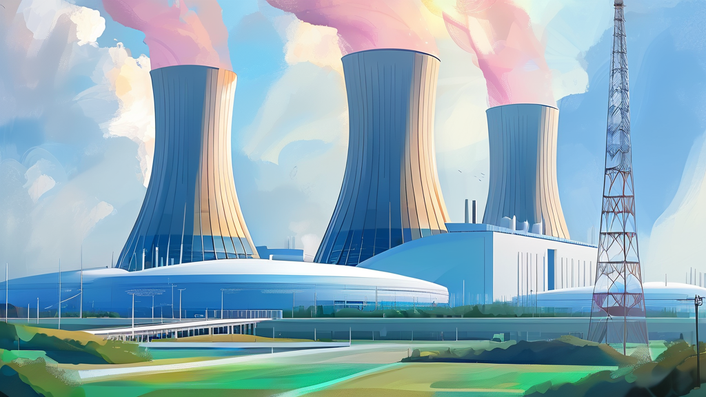 원전 사업의 재평가와 미래 전망 (watercolor 스타일)