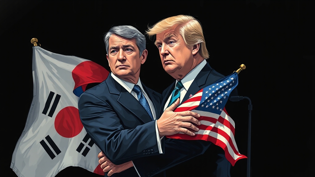 2025년 한미 관계 전망 (illustration 스타일)