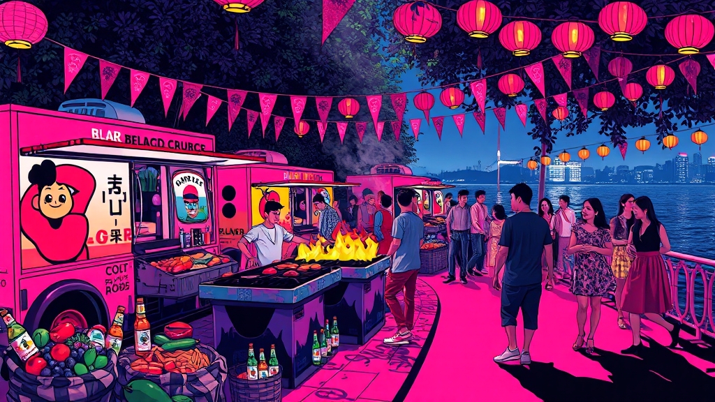 축제 먹거리, 놓치지 마세요! (popart 스타일)