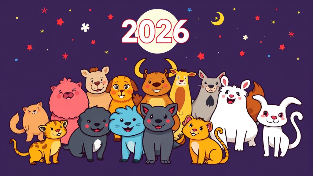 2026년 띠별 운세 (cartoon 스타일)