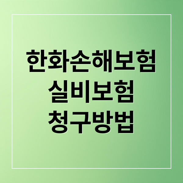 한화손해보험
실비보험
청구방법 (한화손해보험 실비 청구서류)