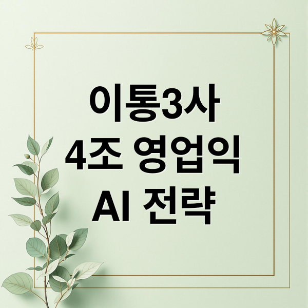 이통3사 4조 영업익 심층 분석 2 이통3사
4조 영업익
AI 전략 (이통 3사 영업익 4조 KT)