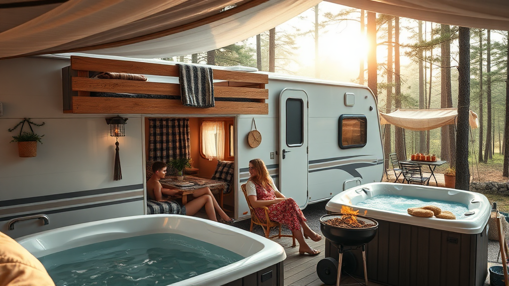 아늑한 카라반 객실 (realistic 스타일)