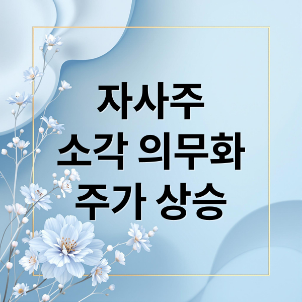 자사주
소각 의무화
주가 상승 (국내 증시 자사주 소각 이슈)