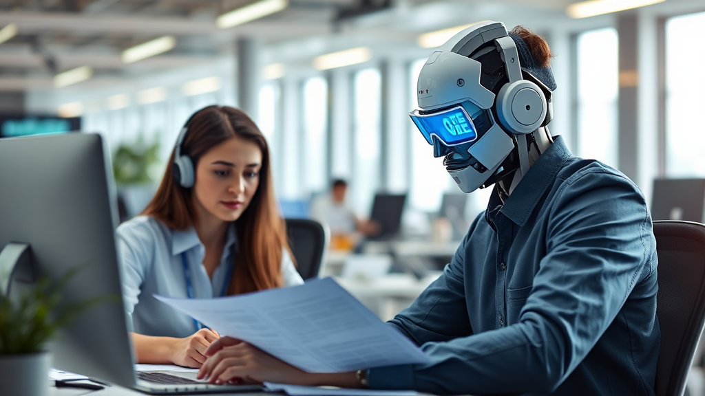 사무직 생산성 향상을 위한 AI 활용 전략 (realistic 스타일)