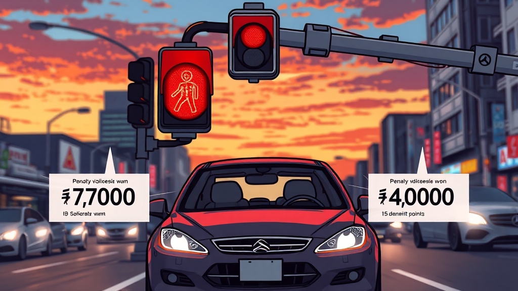 과태료 종류: 과태료 vs 범칙금 (cartoon 스타일)
