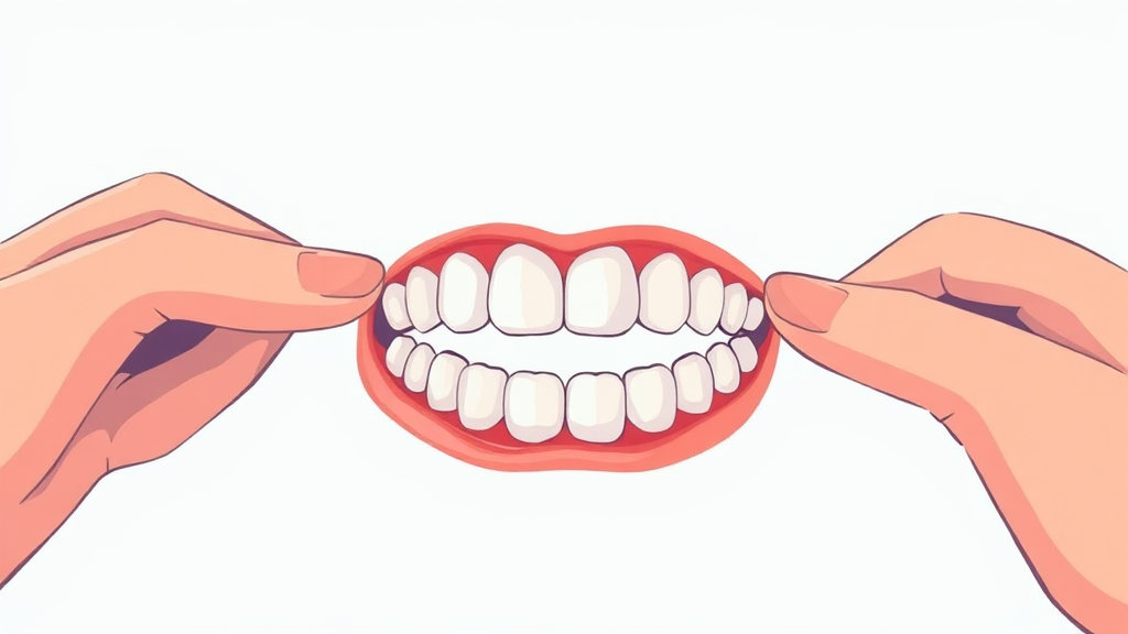 임플란트 및 틀니 유지 관리 (illustration 스타일)