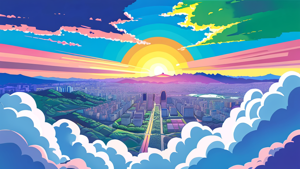 용마산 스카이워크, 놓치면 후회할 절경 (cartoon 스타일)