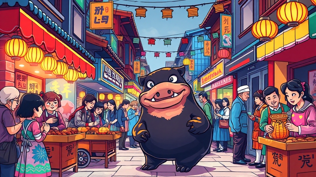 남원 미식 여행, 행복한 추억을 만들어요! (cartoon 스타일)