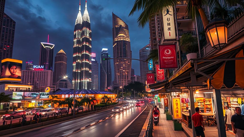 말레이시아 여행의 매력 (realistic 스타일)