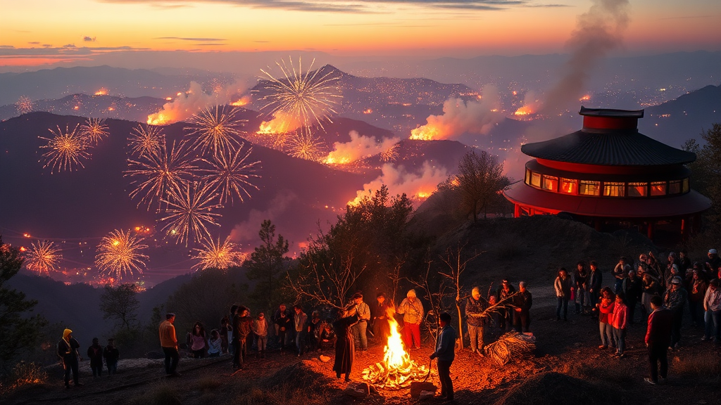제주들불축제: 불꽃과 함께하는 특별한 경험 (realistic 스타일)