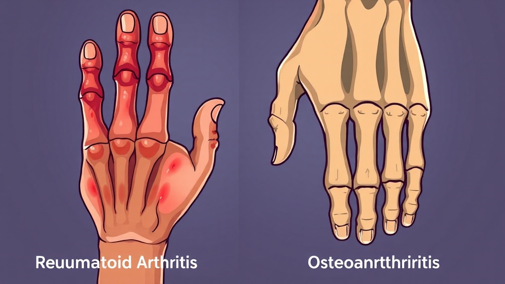 류마티스 vs 퇴행성 관절염 (cartoon 스타일)