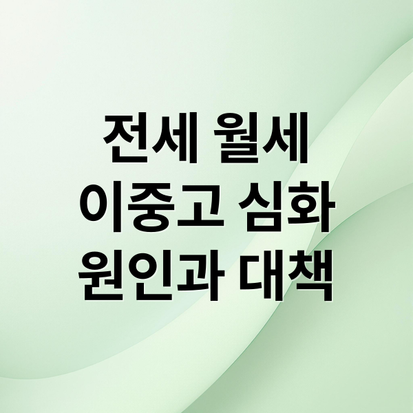 전세 월세
이중고 심화
원인과 대책 (전세 월세 이중 압박)