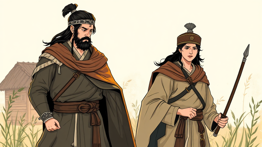 인물들의 인간적인 갈등과 선택 (illustration 스타일)