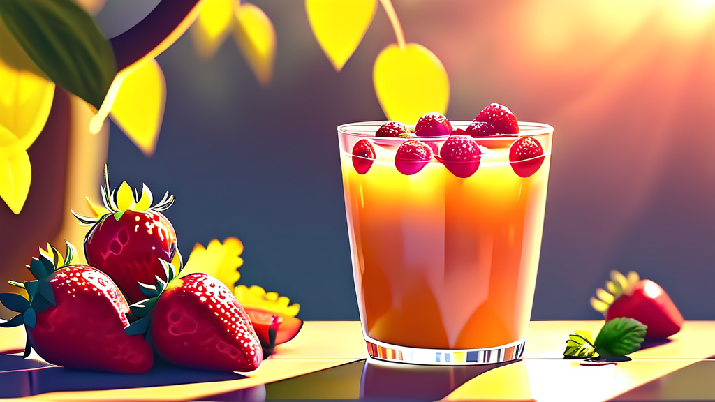 집에서 즐기는 딸기 아사이 레모네이드 만들기 (illustration 스타일)