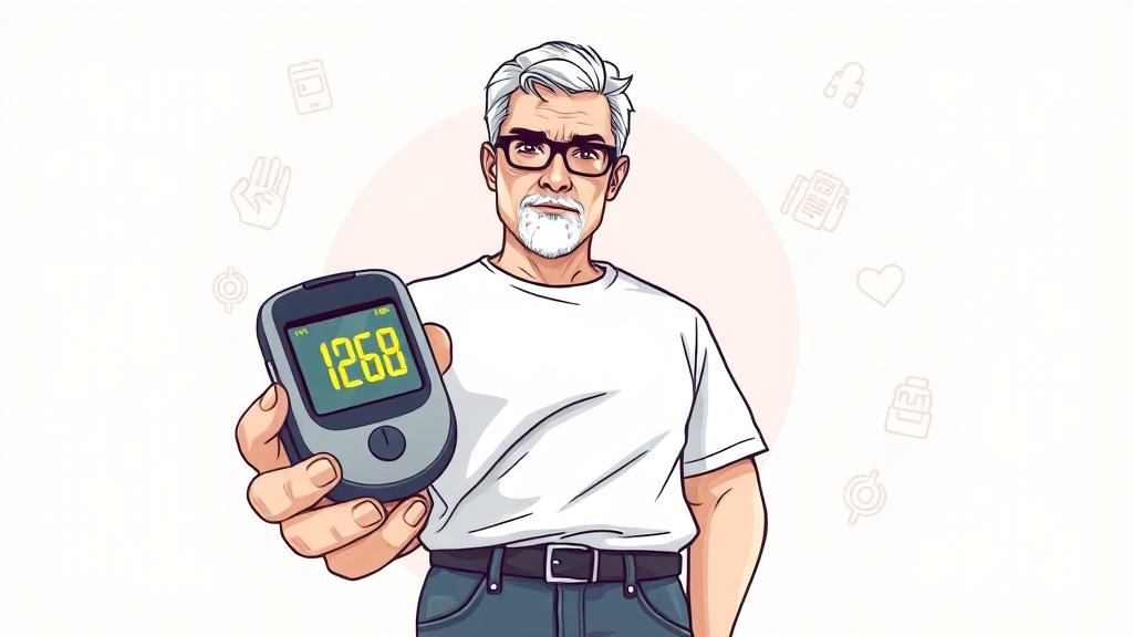 공복혈당 측정 및 진단 기준 (illustration 스타일)