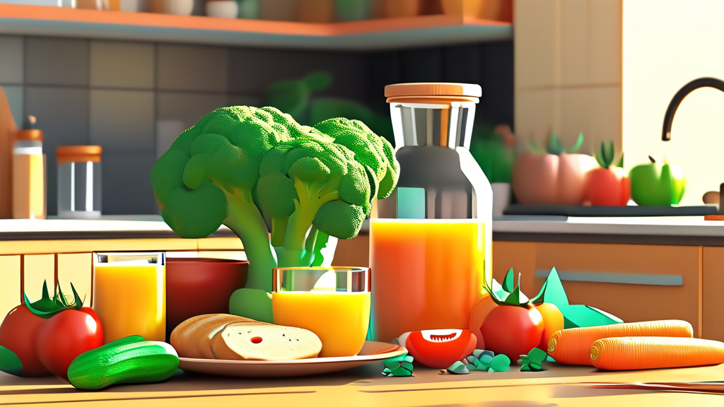 췌장암 환자를 위한 식단 관리 (cartoon 스타일)