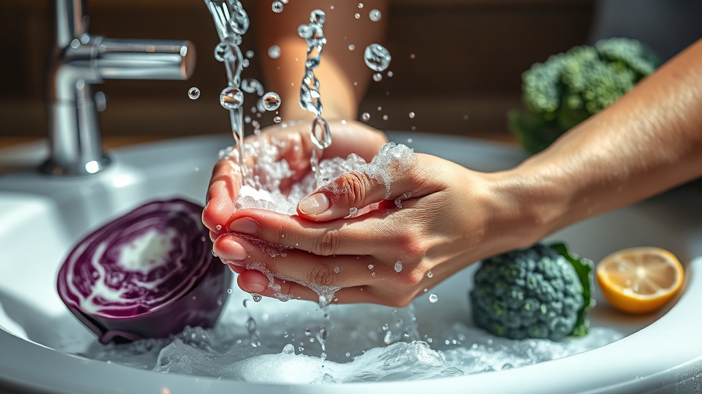 장염 예방을 위한 생활 습관 (realistic 스타일)