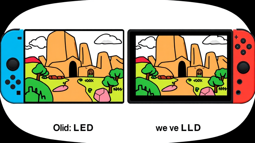 OLED 화면 분석: 디스플레이 비교 (cartoon 스타일)