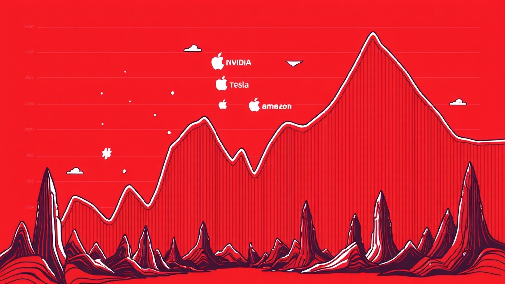 미국 주요 지수 및 시총 상위 기업 현황 (illustration 스타일)