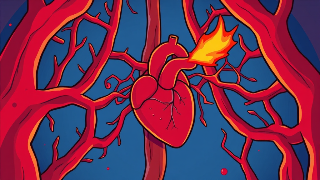심근경색 원인 (cartoon 스타일)