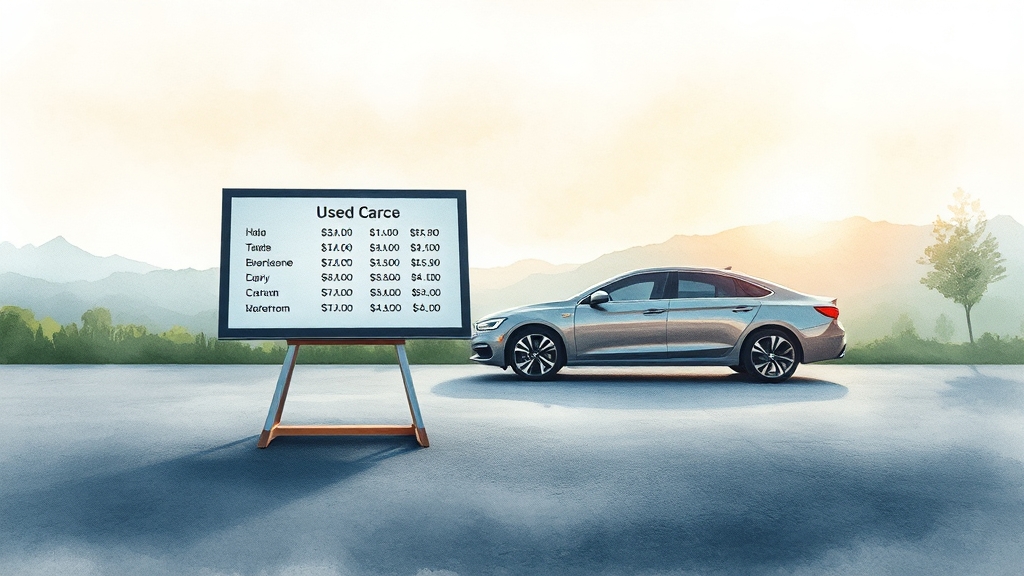 중고차 시세, 쉽게 확인하는 법 (watercolor 스타일)