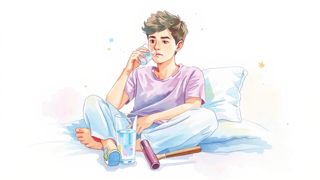 편도결석 수술, 꼭 해야 할까요? (watercolor 스타일)