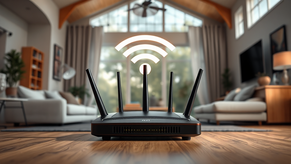 공유기 위치 최적화 (realistic 스타일)