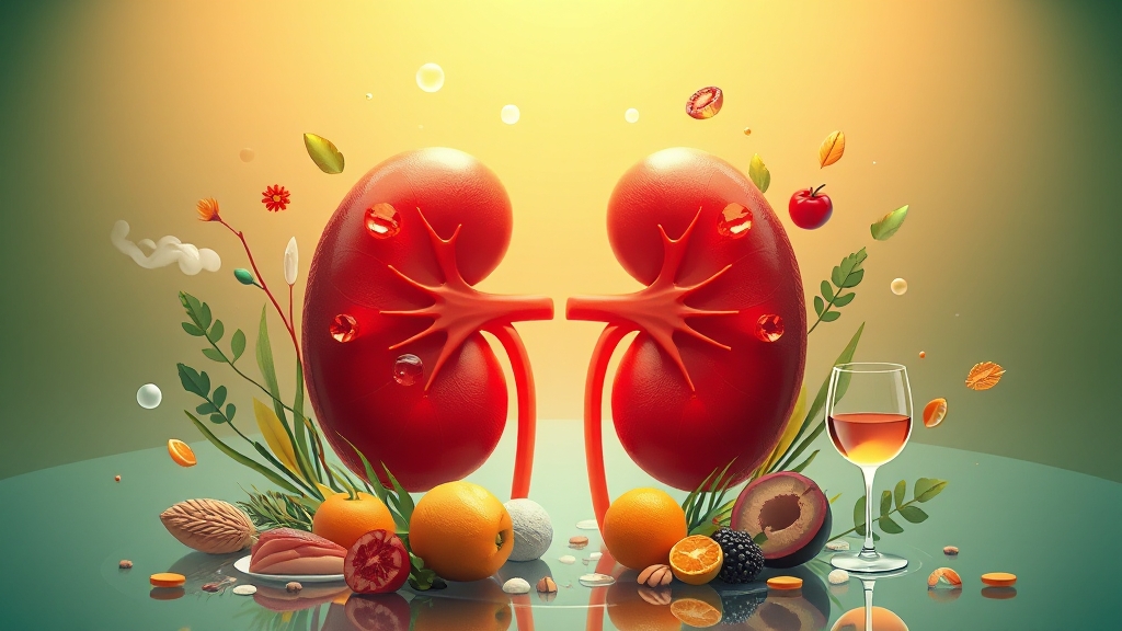 건강한 신장을 위한 생활 습관 및 식단 관리 (illustration 스타일)