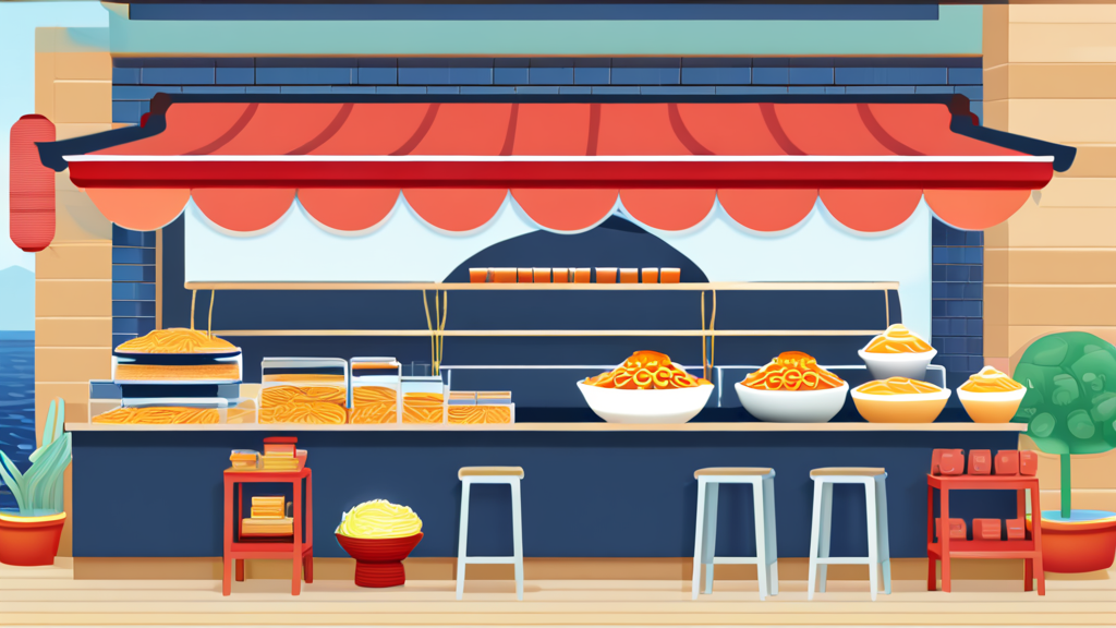 미식 탐험: 인천 근교 맛집과 시장 투어 (illustration 스타일)
