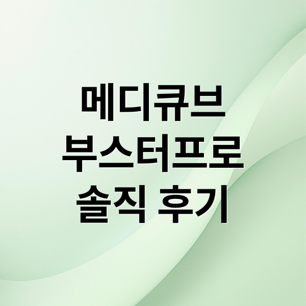 메디큐브
부스터프로
솔직 후기 (메디큐브 부스터프로 후기)