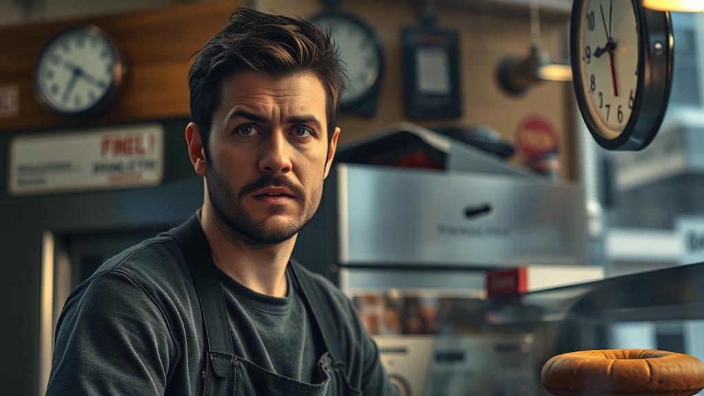 런던 베이글 뮤지엄 과로사 의혹 (realistic 스타일)