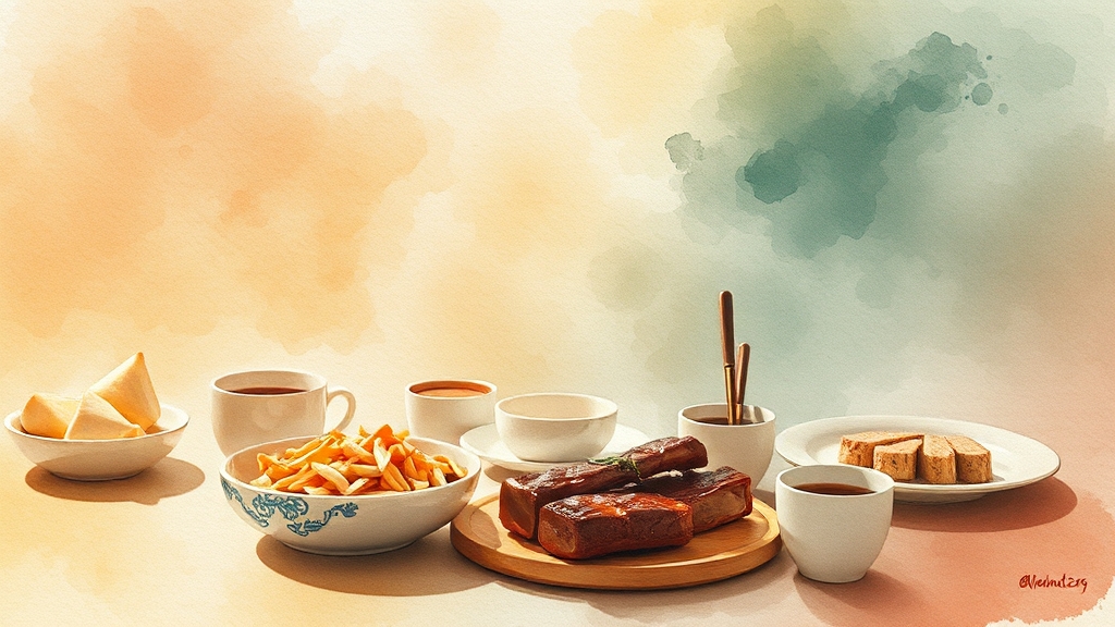 오징어순대, 소갈비찜, 칼국수 분석 (watercolor 스타일)