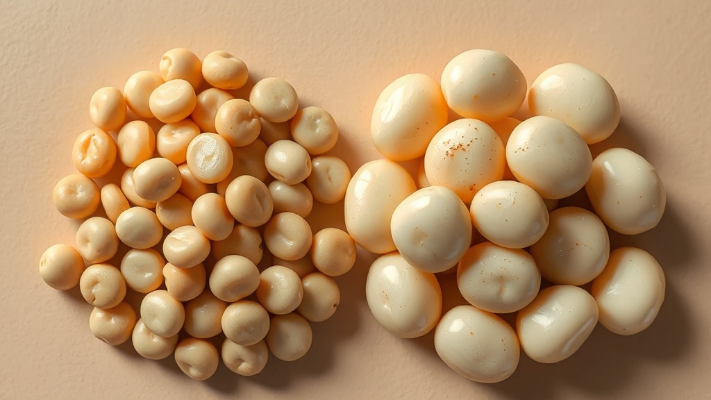 생청국장 vs 일반 청국장 (realistic 스타일)