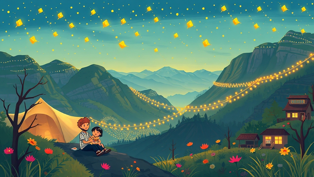 무주 여행 정보: 맛집, 숙소, 축제 (cartoon 스타일)